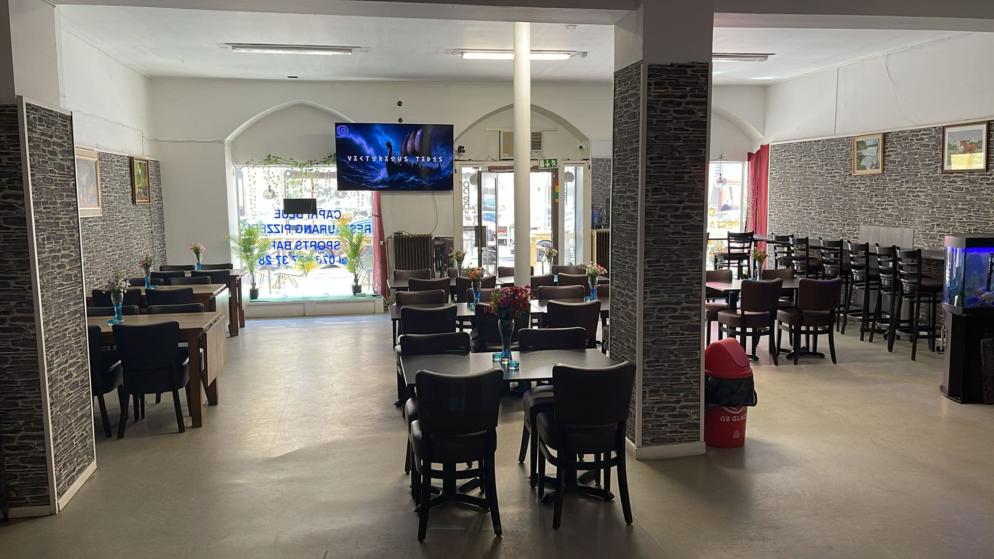 Matsalen på Capri Blue Pizzeria i Åmål